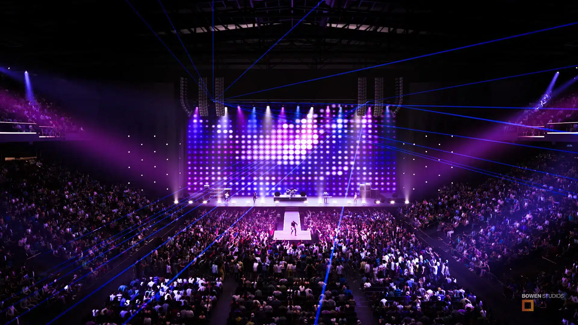 Event center stadium rendering of concert in Baltimore MA.